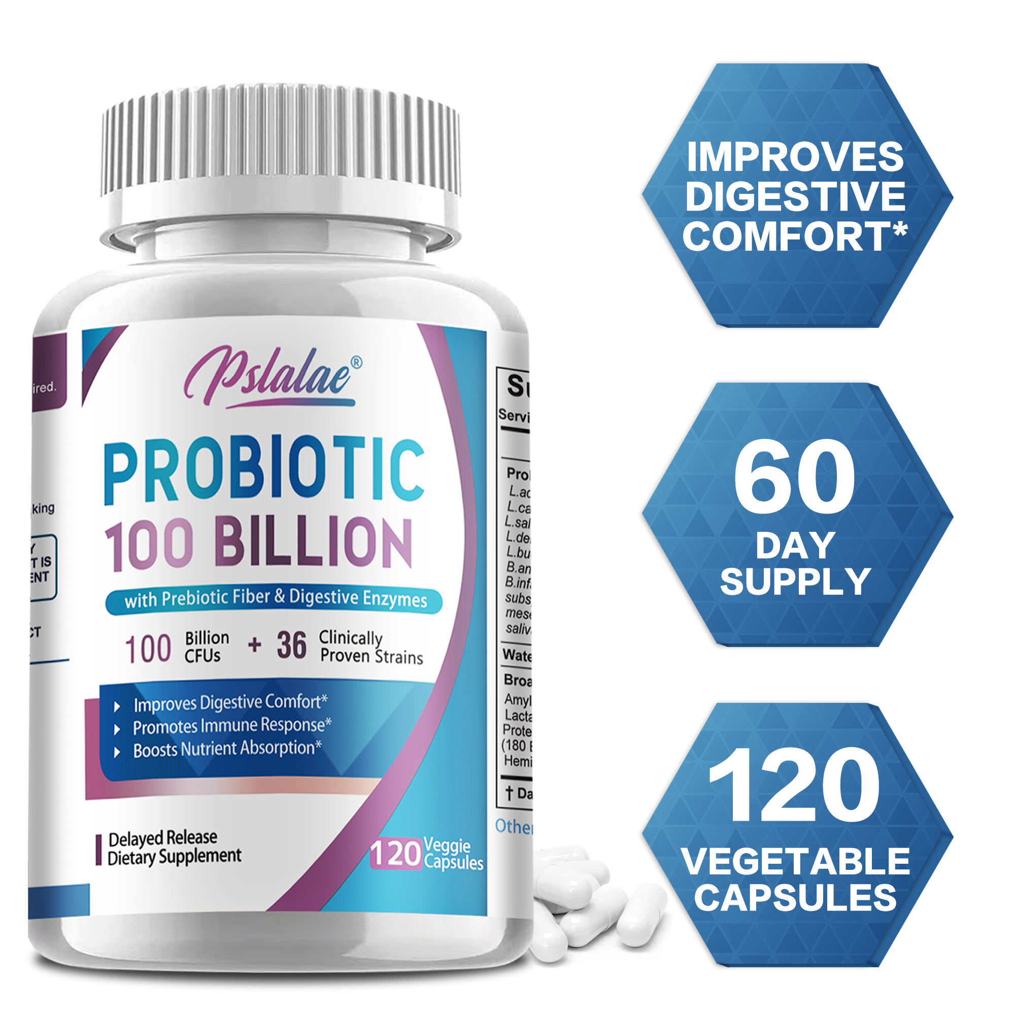 Probiotic 60 Billion - Probiotics 100 Billion - Reduces Bloating,
