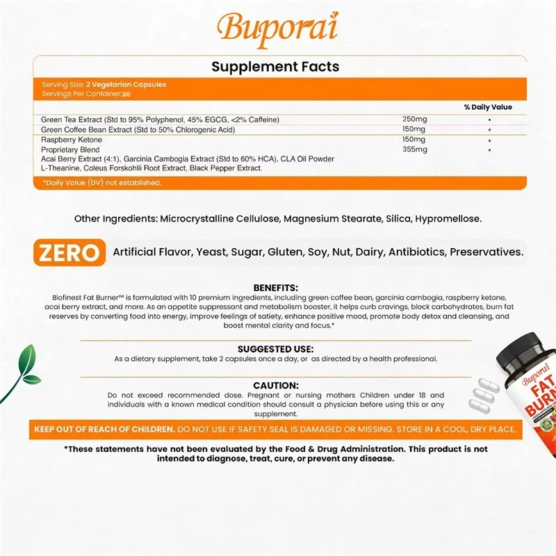 Fat Burner Capsules - Healthy  – обзор и цена Green Tea Extract Fat